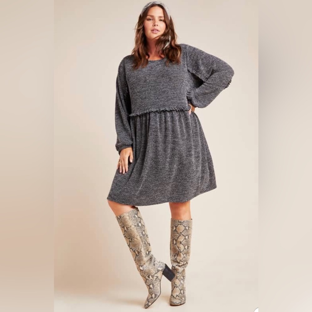 Ro & De Anthropologie Women's Size 1X Stella Ruffled Mini Dress